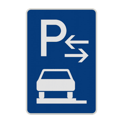 Verkehrszeichen 315-63 - Parken ganz auf Gehwegen (Mitte)