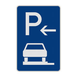 Verkehrszeichen 315-61 - Parken ganz auf Gehwegen (Anfang)