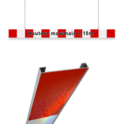 Limitateur de hauteur en aluminium 200 mm avec texte personnalis&eacute;