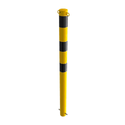 Kettenpfosten Stahl 900 mm – gelb/schwarz – zum Einbetonieren