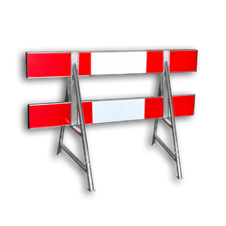 Afzethek kunststof 150cm rood wit reflecterend