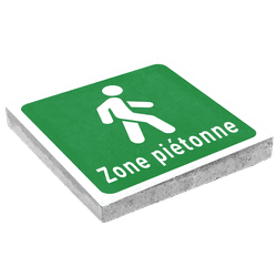 Dalle de signalisation 300 x 300 mm &ndash; Indication verte zone pi&eacute;tonne