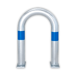 Arceau de protection en acier 360x500xØ60mm réfléchissante - avec plaques de fixation