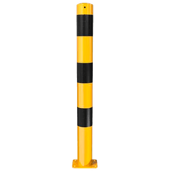 Rammschutzpoller Ø89x900mm Stahl verzinkt oder gelb/schwarz - zum Aufdübeln