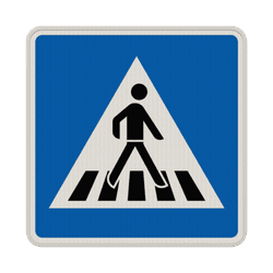Verkehrszeichen 350-10 - Fußgängerüberweg Aufstellung rechts