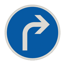 Verkehrszeichen 209-20 - Vorgeschriebene Fahrtrichtung &ndash; rechts