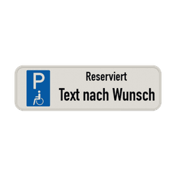 Parkschilder - Parkplatz Reserviert für Schwerbehinderte mit Text nach Wunsch