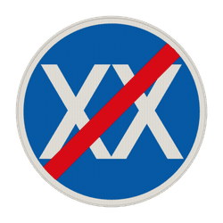 Verkehrszeichen 279 - Ende der vorgeschriebenen Mindestgeschwindigkeit wie gewünscht