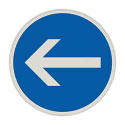 Verkehrszeichen 211-10 - Vorgeschriebene Fahrtrichtung &ndash; hier links