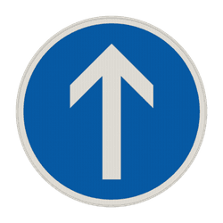 Verkehrszeichen 209-30 - Vorgeschriebene Fahrtrichtung &ndash; geradeaus