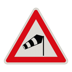 Verkehrszeichen 117-10 - Seitenwind von rechts