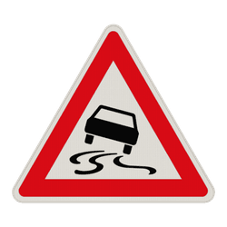 Verkehrszeichen 114 - Schleudergefahr bei N&auml;sse oder Schmutz