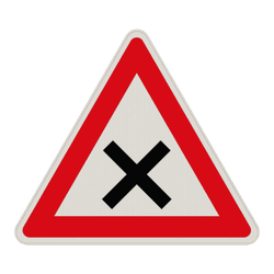 Verkehrszeichen 102 - Kreuzung oder Einm&uuml;ndung mit Vorfahrt von rechts