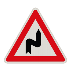 Gefahrzeichen 105-20 - Doppelkurve (zunächst rechts)