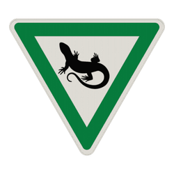 Verkehrsschild Tierschutzgebiet, Zauneidechsen Biotop - reflektierend