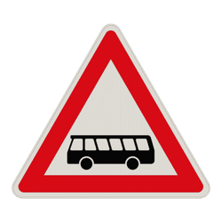 Verkehrszeichen 145-10 - Kraftomnibusse! Aufstellung rechts