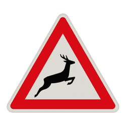 Verkehrszeichen 142-20 - Wildwechsel! Aufstellung links