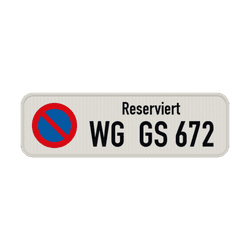 Parkplatzschild kennzeichen reserviert - reflektierend