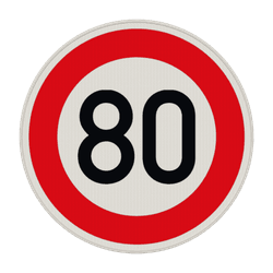 Verkehrszeichen 274-80 - Zul&auml;ssige H&ouml;chstgeschwindigkeit 80 km/h