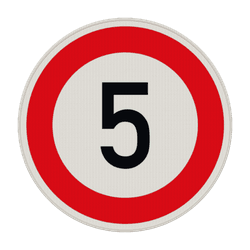 Verkehrszeichen 274-5 - Zul&auml;ssige H&ouml;chstgeschwindigkeit 5 km/h