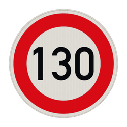 Verkehrszeichen 274-130 - Zul&auml;ssige H&ouml;chstgeschwindigkeit 130 km/h