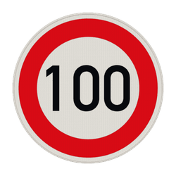 Verkehrszeichen 274-100 - Zul&auml;ssige H&ouml;chstgeschwindigkeit 100 km/h