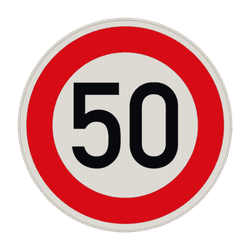 Verkehrszeichen 274-50 - Zul&auml;ssige H&ouml;chstgeschwindigkeit 50 km/h