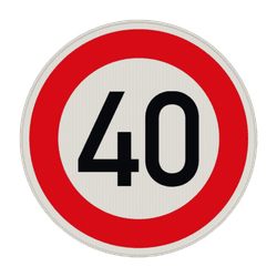 Verkehrszeichen 274-40 - Zul&auml;ssige H&ouml;chstgeschwindigkeit 40 km/h