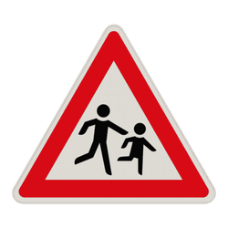 Verkehrszeichen 136-20 - Achtung, Kinder! Aufstellung links