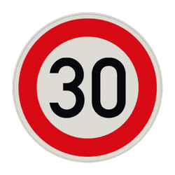Vorschriftszeichen 274-30 - Zulässige Höchstgeschwindigkeit 30 km/h
