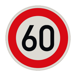 Verkehrszeichen 274-60 - Zul&auml;ssige H&ouml;chstgeschwindigkeit 60 km/h