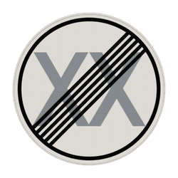 Verkehrszeichen 278 - Ende der zul&auml;ssigen H&ouml;chstgeschwindigkeit  wie gew&uuml;nscht