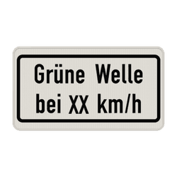 Verkehrszeichen 1012-34 - Gr&uuml;ne Welle bei XX km/h