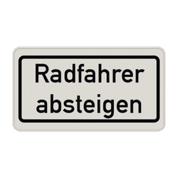 Verkehrszeichen 1012-32 - Radfahrer absteigen