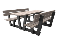 Picknicktafel - type Lyon met rugleuning - Bicolor