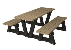 Picknicktafel - type Lyon zonder rugleuning - Bicolor