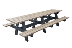 Grote picknicktafel 3 meter XL - type Oslo - Bicolor