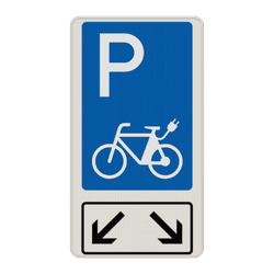 Parkschilder - 2 Parkplätze Nur Elektrisch Fahrrad
