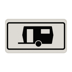 Verkehrszeichen 1010-13 - Kennzeichnung von Parkfl&auml;chen, auf denen Wohnwagen auch parken d&uuml;rfen