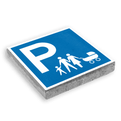 Dalle de signalisation 300 x 300 mm &ndash; Place pour familles nombreuses