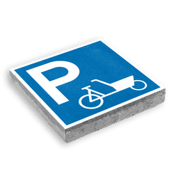 Parkeertegel 300x300mm - Aanduiding parkeerplaats bakfietsen