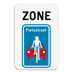 Verkeersbord SB250 ZONE F111 - Fietsstraat
