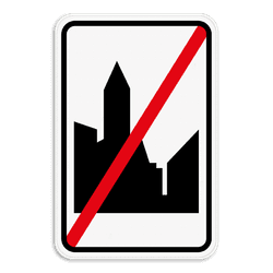 Verkeersbord SB250 F3b - Einde bebouwde kom