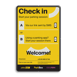 Information sign Check In - 400x600mm - ParkBee + partner logo's