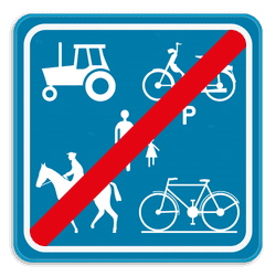 Verkeersbord SB250 F101c - Einde voorbehouden weg