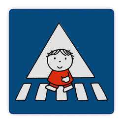 Attentiebord Dick Bruna - oversteken zebrapad - LV.AB.G7