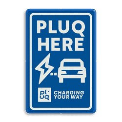 Verkeersbord oplaadpunt - huisstijl Pluq HERE - Per 50 stuks