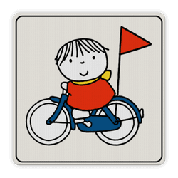 Attentiebord Dick Bruna - op de fiets - LV.AB.G11