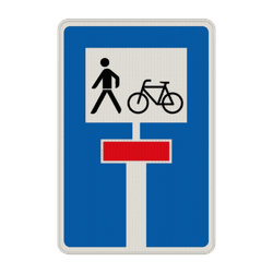 Verkehrszeichen 357-50 - Für Radverkehr und Fu&szlig;g&auml;nger durchl&auml;ssige Sackgasse