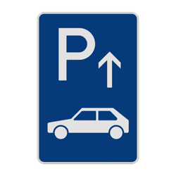 Parkschilder - Parkplatz mit Pfeil und Symbol nach Wunsch